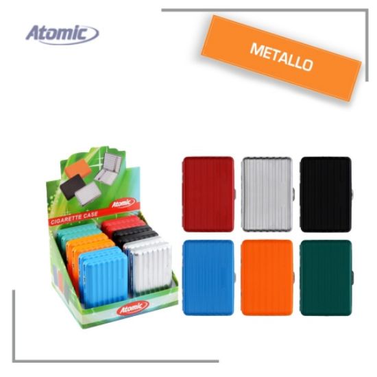 Picture of PORTASIGARETTE ATOMIC 12pz METALLO COLORI ASSORTITI
