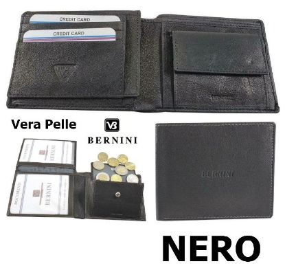 Immagine di PORTAFOGLIO UOMO BERNINI NERO 4923 1pz VERA PELLE PATELLA + MONETA