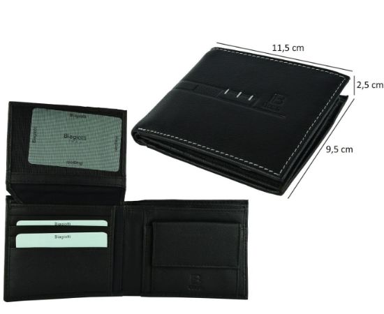 Immagine di PORTAFOGLIO UOMO BIAGIOTTI DESIGN19 NERO 1pz VERA PELLE