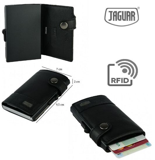 Picture of PORTAFOGLIO CLIPS 694-44 NERO 1pz VERA PELLE - RFID 7x9,5cm