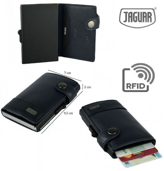 Immagine di PORTAFOGLIO CLIPS 694-44 BLU 1pz VERA PELLE - RFID 7x9,5cm