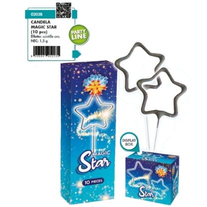 Immagine di CANDELINE MAGICHE STAR 10pcs x24pz BORGONOVO
