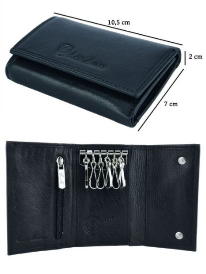 Picture of PORTACHIAVI CONTE MASSIMO VT03 1pz NERO VERA PELLE