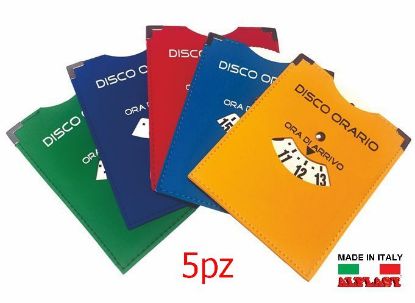 Immagine di DISCO ORARIO SIMILPELLE COLOR 5pz ALPLAST