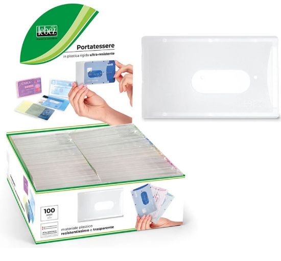 Immagine di PORTA CARDS RIGIDO 100pz TRASPARENTI