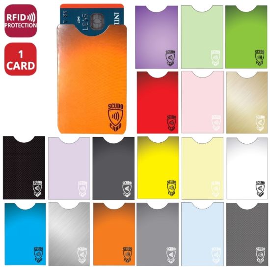 Picture of PORTA CARDS SCUDO CROMO RFID 27pz SINGOLO COLORI ASSORTITI ALPLAST