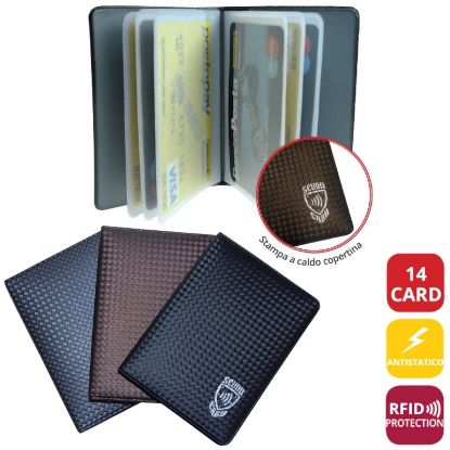 Picture of PORTA CARDS SCUDO MORBIDO 12pz 14T PLURICARD CARBON ALPLAST