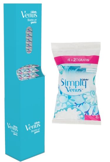 Immagine di RASOIO GILLETTE R&G SIMPLY VENUS 4+2 - EXPO 90pz