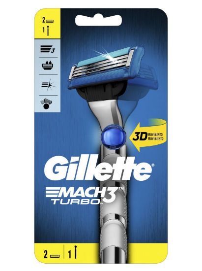 Immagine di RASOIO GILLETTE MACH3 TURBO 3D 2UP 1pz - C6