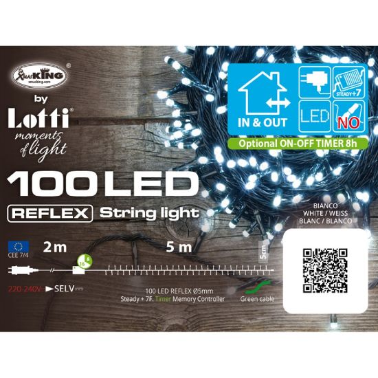 Immagine di LUMINARIA LED 100L 2+5mt BIANCO FREDDO x ESTERNO CAVO VERDE