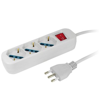 Immagine di MULTIPRESA CIABATTA 3 POSTI SCHUKO SPINA 16A -  NOVALINE