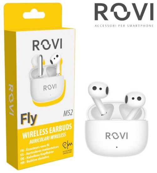 Immagine di AURICOLARI CUFFIE WIRELESS FLY M52 1pz WHITE - ROVI