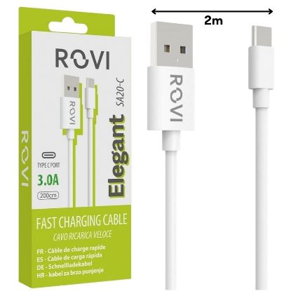 Immagine di CAVETTO USB to TYPE-C SA10C 2mt 1pz BIANCO BLISTER - ROVI