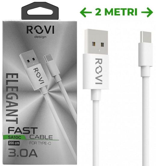 Immagine di CAVETTO USB to TYPE-C SA10C 2mt 1pz BIANCO BLISTER - ROVI