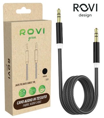 Immagine di CAVETTO AUDIO AUX JACK 3,5mm 1mt 1pz NERO BLISTER ECO - ROVI