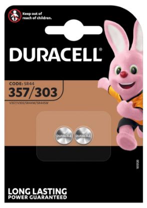 Immagine di PASTIGLIE DURACELL 357/303 1.5v 2x 1pz OSSIDO DI ARGENTO