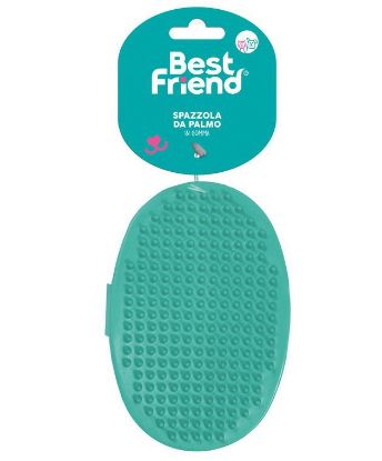 Immagine di PET SPAZZOLA IN GOMMA OVALE 1pz 13x9x3cm - BEST FRIEND