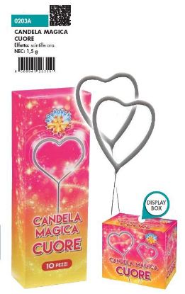 Immagine di CANDELINE MAGICHE CUORE 10pcs x24pz BORGONOVO