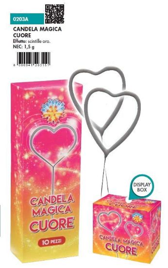 Immagine di CANDELINE MAGICHE CUORE 10pcs x24pz BORGONOVO