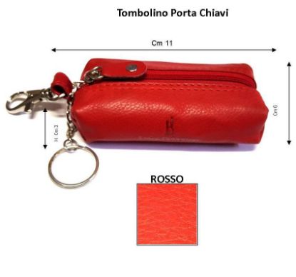 Immagine di PORTAMONETE PORTACHIAVI IN PELLE 1pz ROSSO