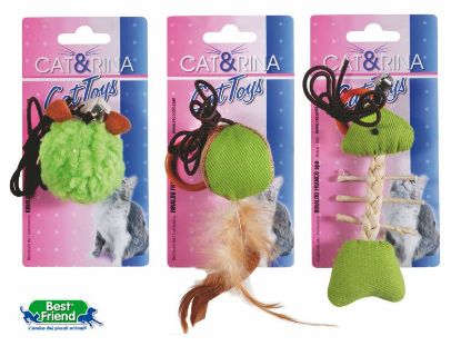 Immagine di PET GIOCHI GATTO MISTI C/ELASTICO VERDE 6,5-13cm 244gr 1pz CAT&RINA BEST FRIEND