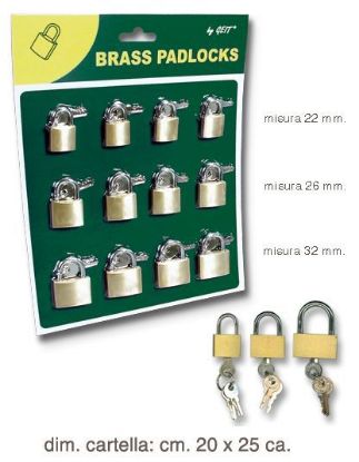 Immagine di LUCCHETTI BRASS GEIT 12pz ECO LEGGERO 22/26/32mm