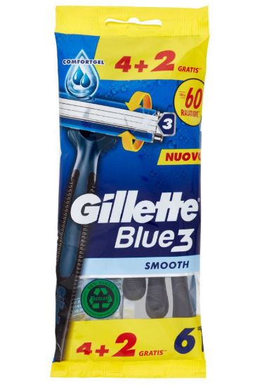 Immagine di RASOIO GILLETTE R&G BLU3 STANDARD x4+2pz BLU - IGP108