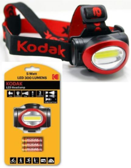 Immagine di TORCIA KODAK LED 1pz FRONTALINO 300 lumens  BLISTER + 3AAA ZINCO