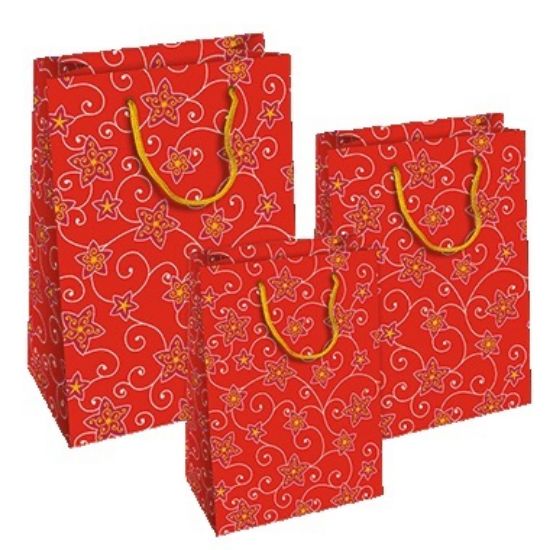 Immagine di SACCHETTI SHOPPER DECOR 33x10x45cm 10pz CHRISTMAS NATALE
