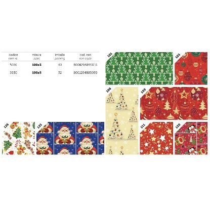 Immagine di CARTA REGALO ROTOLO 100x5mt 32pz NATALE DESIGN