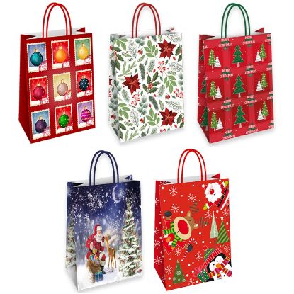 Picture of SACCHETTI SHOPPER NATALE CARTA FLORIO 23x10x29cm 25pz ASS. NATALE 2