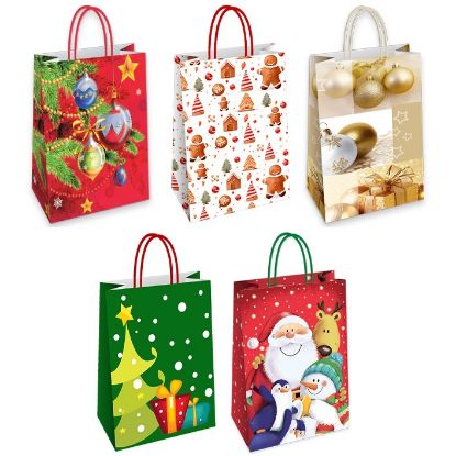 Picture of SACCHETTI SHOPPER NATALE CARTA FLORIO 26X12X35cm 25pz  ASS. NATALE 1