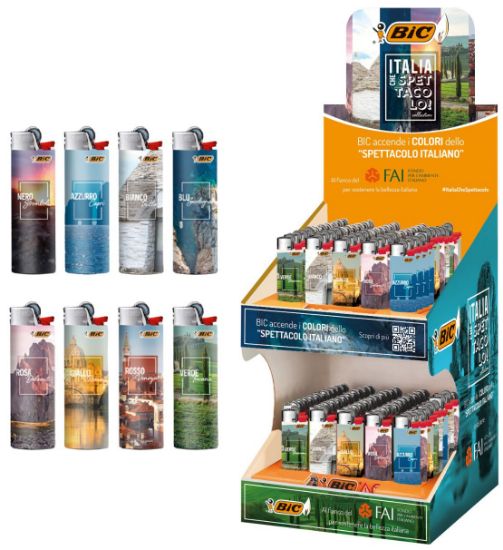 Immagine di ACCENDINO BIC MAXI+MINI PIETRINA 100pz ITALIA CHE SPETTACOLO - EXPO DA BANCO