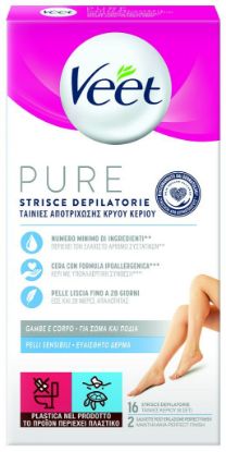 Immagine di DEPILAZIONE VEET PURE IPOALL STRISCE CORPO x16