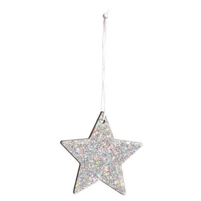 Immagine di DECORO STELLA 4pz 8cm ARGENTO