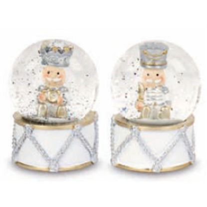 Immagine di DECORO PALLA DI NEVE SOLDATO BASE TAMBURO H60cm