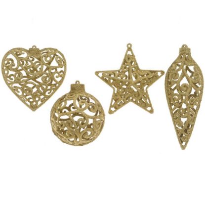 Immagine di DECORO XMAS ORO H4cm CUORE/SFERA/STELLA/GOCCIA