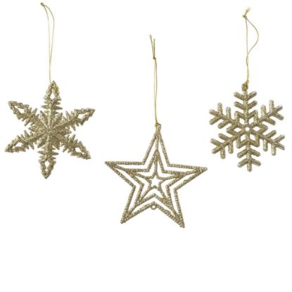 Immagine di DECORO FIOCCHI DI NEVE D10cm ASSORT.ORO CHIARO