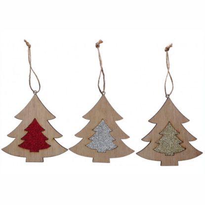 Immagine di DECORO DA APPENDERE XMAS TREE 10,5X11cm SOGG. ASS.