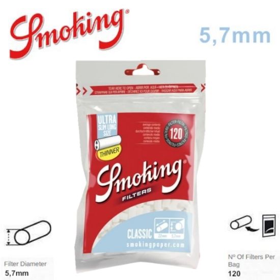 Picture of FILTRI SMOKING ULTRA SLIM 5,7mm XL LUNGO 30x120pz (Acc. 12,96)-C00015007