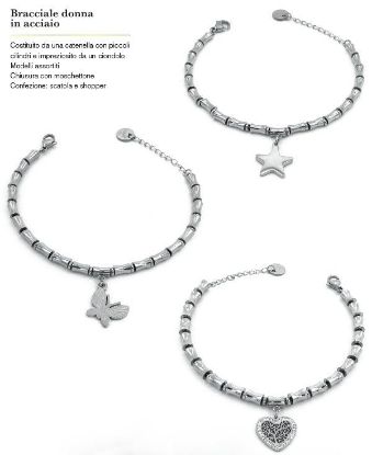 Immagine di BRACCIALE DONNA NAVIGARE 3pz in acciaio + SCATOLA REGALO (promo senza sacchetto)