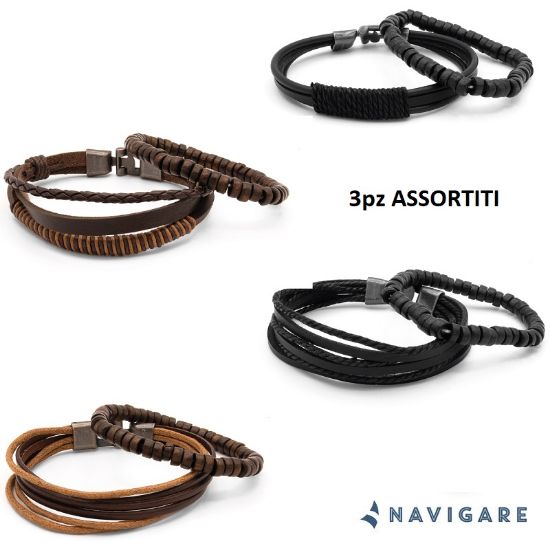 Immagine di BRACCIALE UOMO NAVIGARE 3pz + SCATOLA REGALO (promo senza sacchetto)