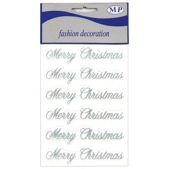 Immagine di STICKERS 6 MERRY XMAS ARGENTO GLITTER