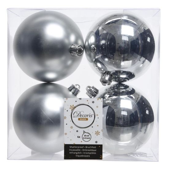 Immagine di SFERE 4pz D100mm ARGENTO PLASTICA