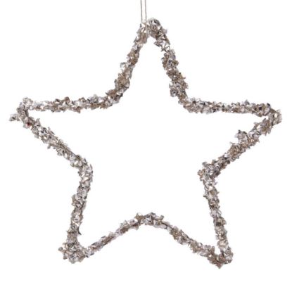 Immagine di STELLA IN METALLO D15cm GLITTER ORO CHIARO