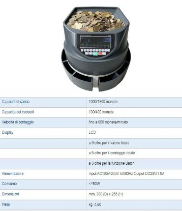 Immagine di MONETE CONTA DIVIDI MONETE CM030 1pz