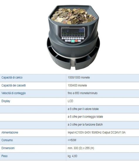 Immagine di MONETE CONTA DIVIDI MONETE CM030 1pz