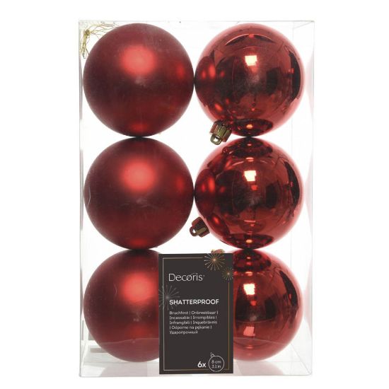 Picture of SFERE 6pz D80mm ROSSO OPACO LUCIDO PLASTICA