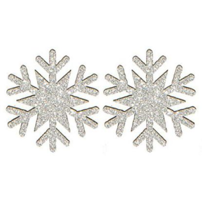 Immagine di STICKERS GLITTER 12pz D2cm FIOCCO NEVE ARGENTO
