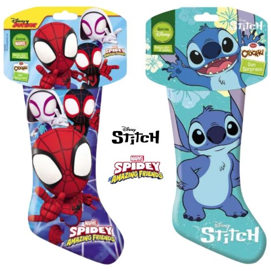 Immagine di CALZE BEFANA ZAINI 168gr 14pz STITCH + SPIDEY